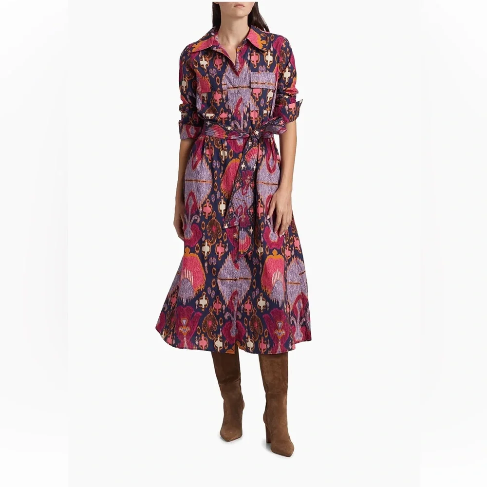 Figue Bassa Printed Midi Shirtdress size small
NWOT - Picture 2 of 16